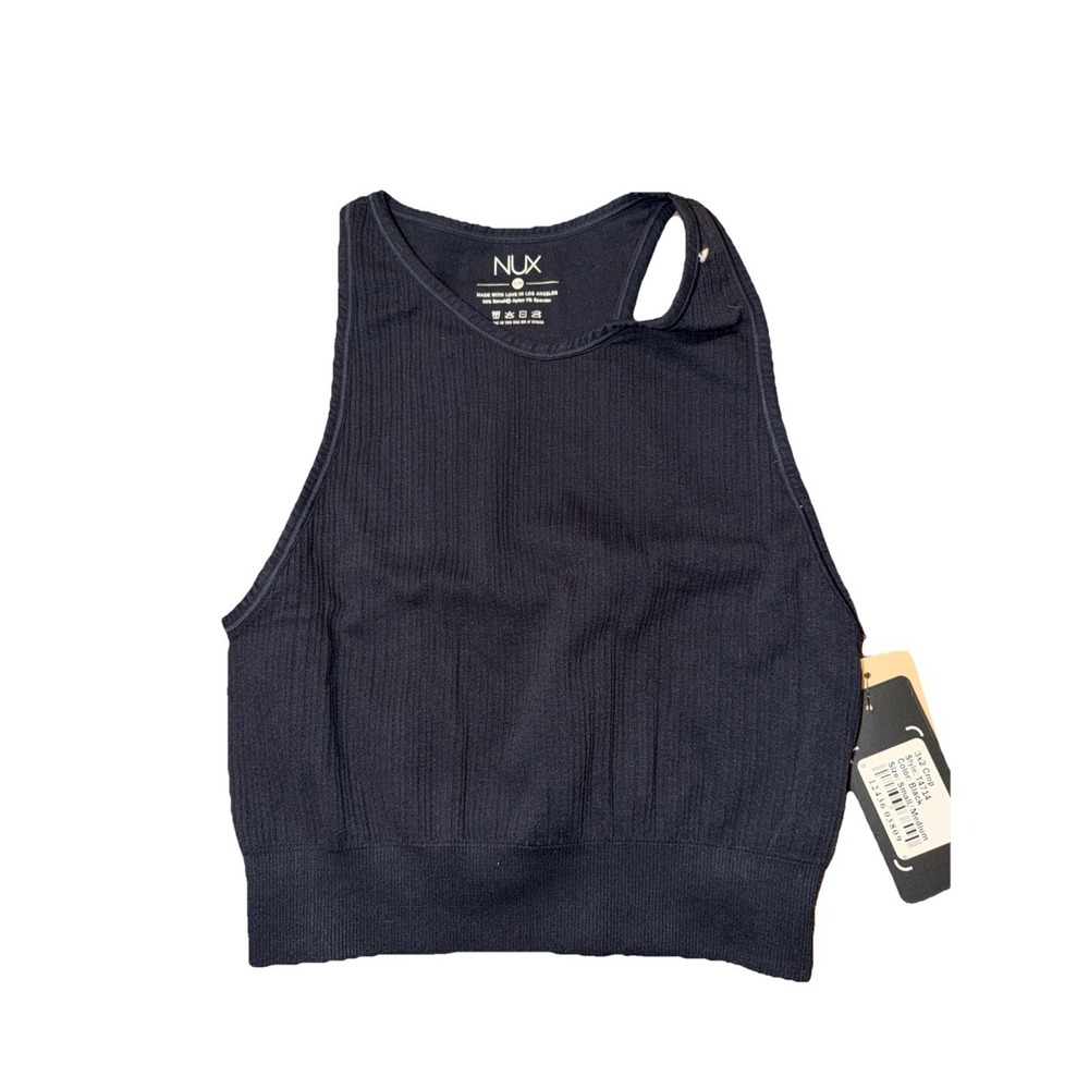 NUX 3x2 Black Crop Top NWT‎ Size Small Medium